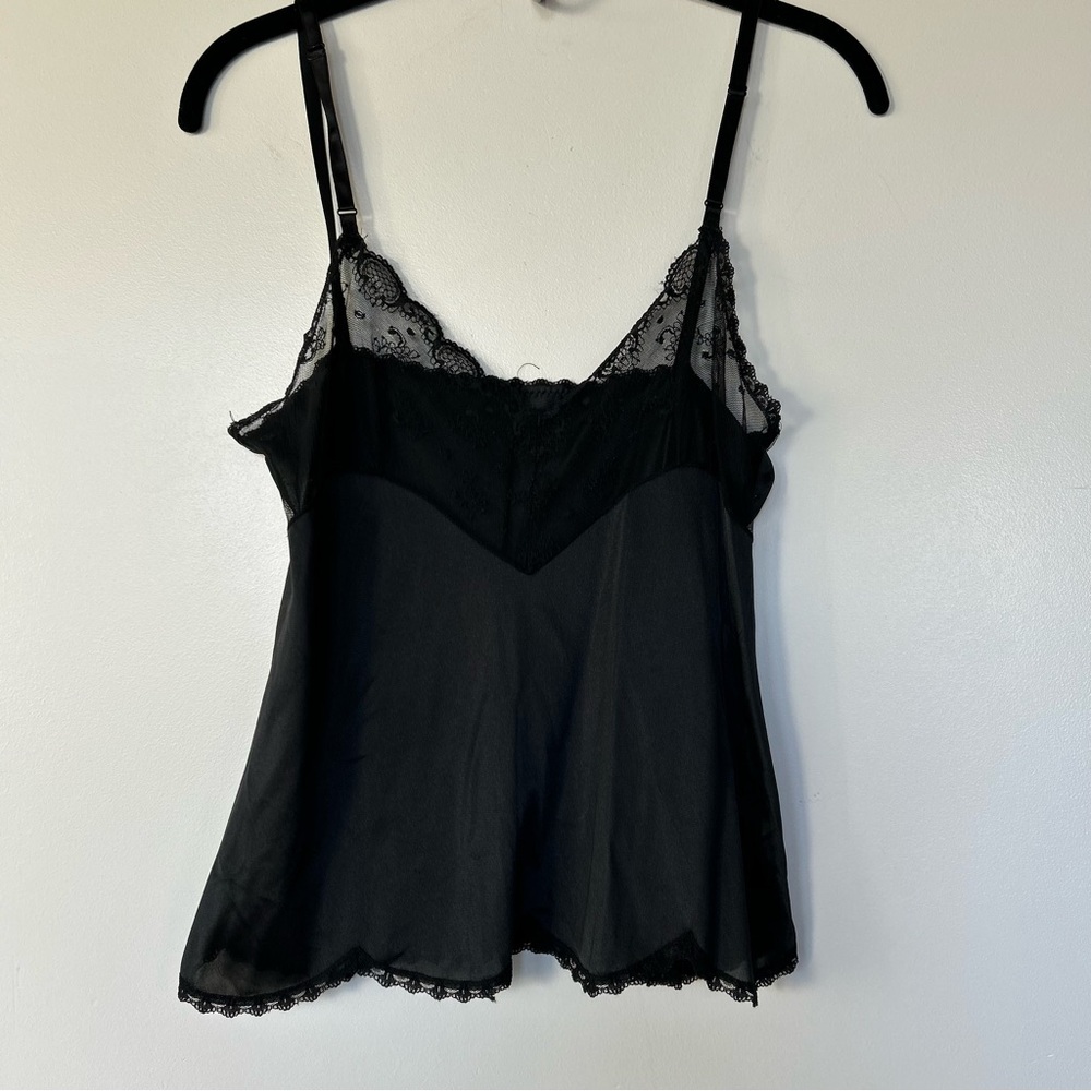 Formfit Black Satin and lace trim cami top
